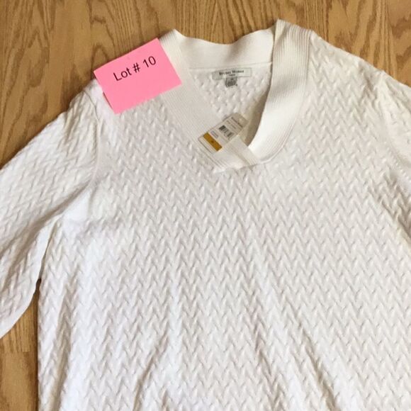 NWT White sweater with a basket weave design in size 3 XL any STUDIO WORKS - Picture 4 of 13